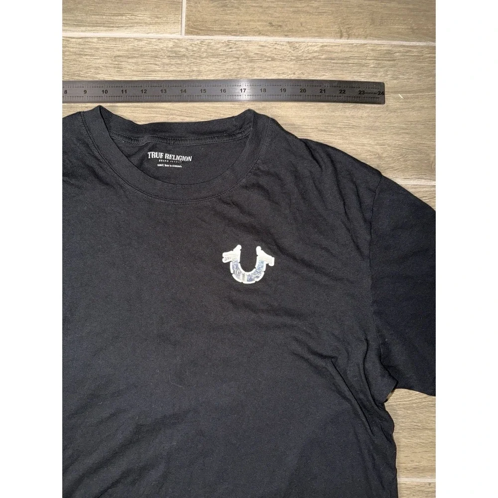 True Religion Print Black T-Shirt Short Sleeve Size‎ Large